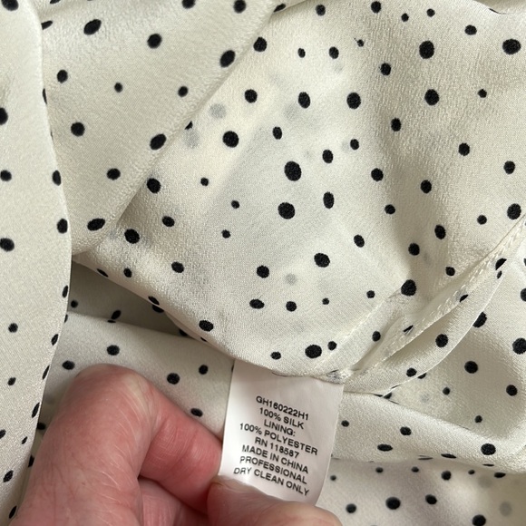 Jason Wu Grey Polka Dot 100% Silk Blouse Tunic Top Size 2 - Picture 7 of 7